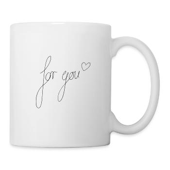 romantisch geschwungenes for you für Valetninstag - Tasse - Weiß - Rechts