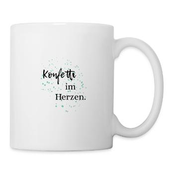 Konfetti im Herzen - Tasse - Weiß - Rechts