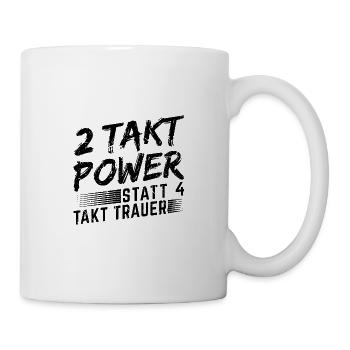 Motorrad Biker Treffen 2 Takt Power Motorradfahrer - Tasse - Weiß - Rechts