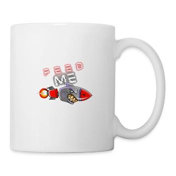Nourrissez-moi, fusée de requin affamée - Mug blanc - blanc - Droite