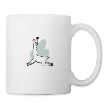 Lama Alpaka lustig witzig Yoga Pose Pilates - Tasse - Weiß - Rechts