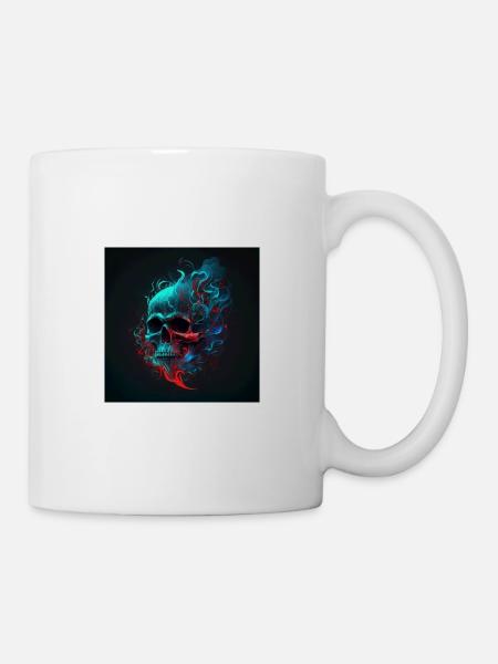 Rauchender Schädel - Tasse - Weiß
