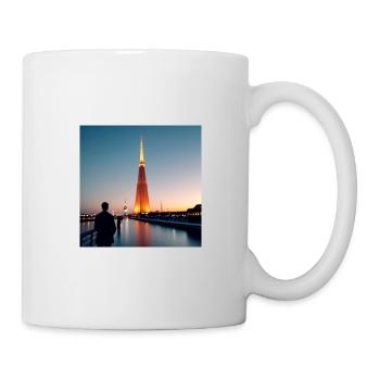 Urban glow on the river - Mug - white - Right