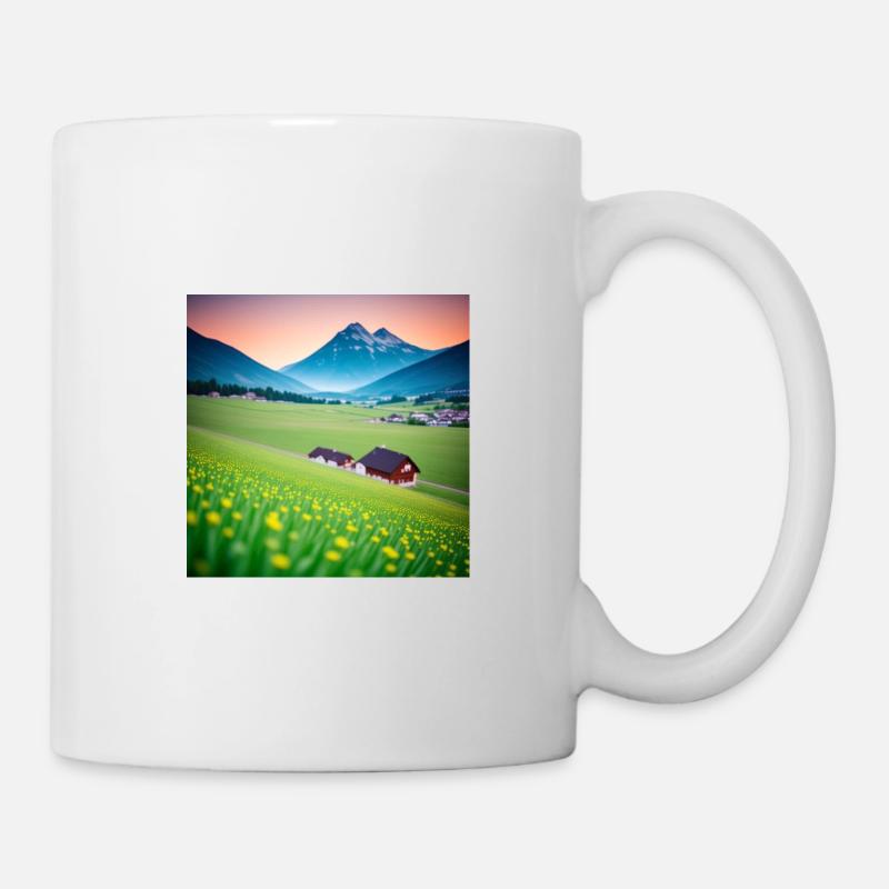 Alpine valley at dusk - Mug - white