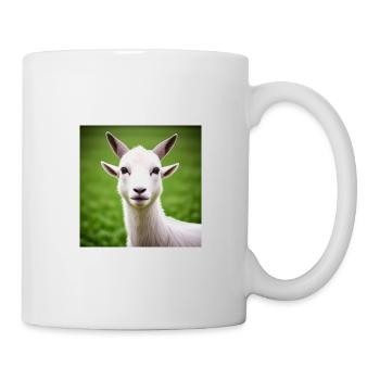 Weiße Ziege in Nahaufnahme - Tasse - Weiß - Rechts