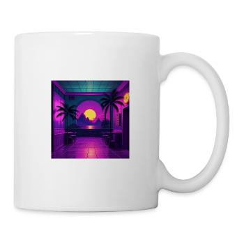 Indoor tropical neon sunset - Mug - white - Right
