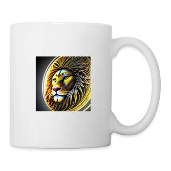 Circular Golden Geometric Lion - Mug - white - Right
