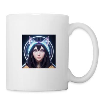 Mystical Neon Cat Heroine - Mug - white - Right