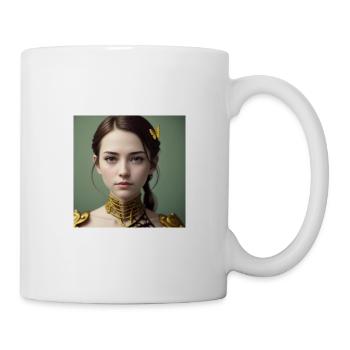Golden Faerie Butterfly Portrait - Mug - white - Right