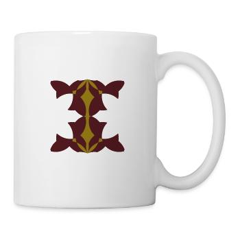 Geometrisches Goldmaroon Mandala - Tasse - Weiß - Rechts