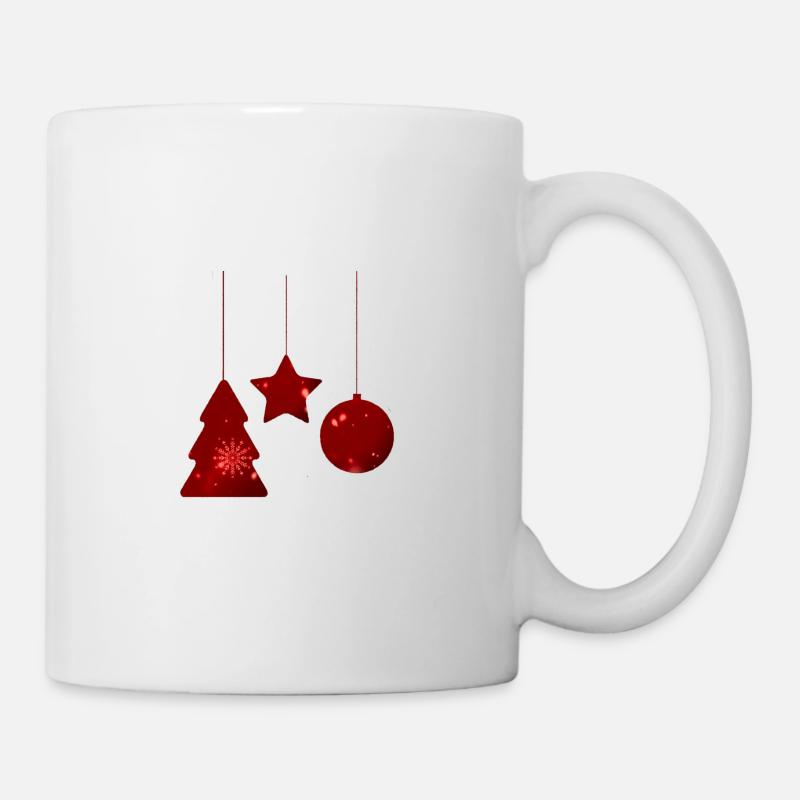 Weihnachten Stern Weihnachtsbaum - Tasse - Weiß