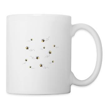 Essaim d'abeilles avec trajectoire - Mug blanc - blanc - Droite