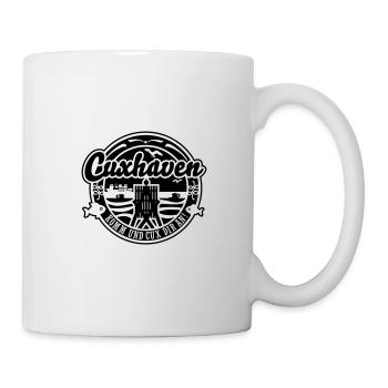 Cuxhaven T Shirt Cux dir an Kugelbake - Tasse - Weiß - Rechts