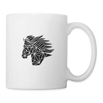 Islandpferdekopf geo black1 - Tasse - Weiß - Rechts