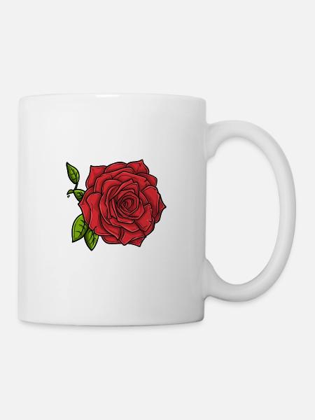 Fleur de rose - Mug blanc - blanc
