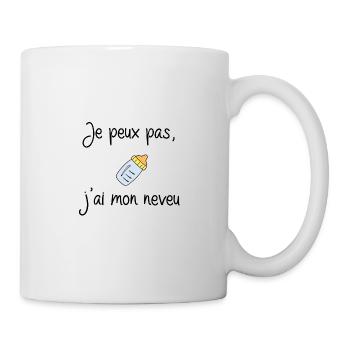 je peux pas, j'ai mon neveu - Mug blanc - blanc - Droite