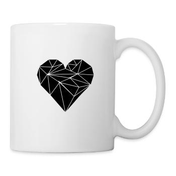 Black heart line drawn - Mug - white - Right
