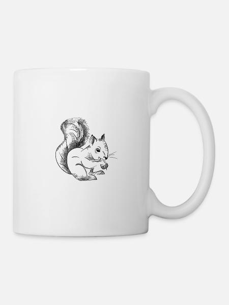 Eichhörnchenskizze - Tasse - Weiß