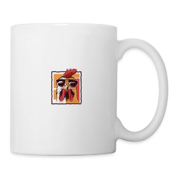 Hahn mit Sonnenbrille - Tasse - Weiß - Rechts