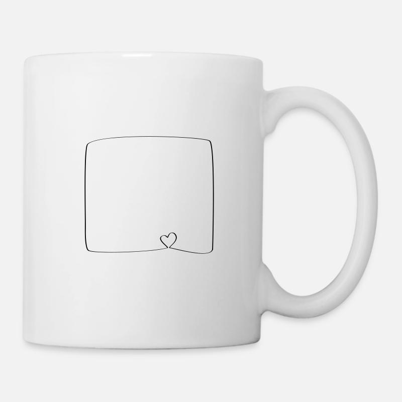 Herz im breiten Rahmen - Tasse - Weiß