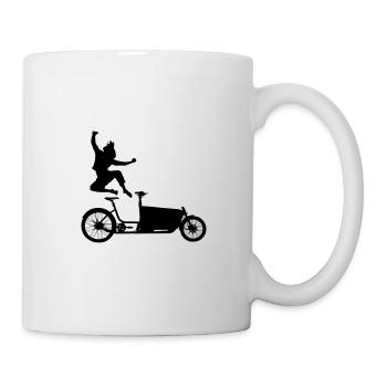 Spring auf's Lastenrad - Tasse - Weiß - Rechts