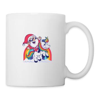 2440 santa unicorn tshirt PR hoodie - Mug - white - Right