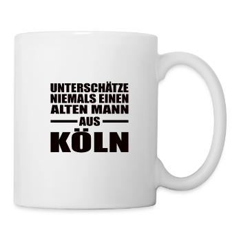 Alter Mann Köln Kölle NRW Geburtstag Ruhrgebiet - Tasse - Weiß - Rechts