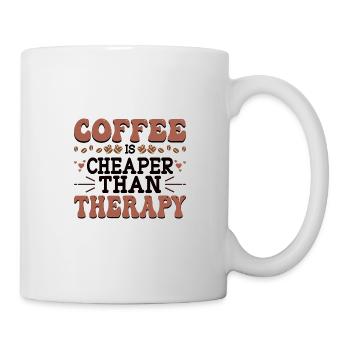Kaffee Sarkasmus Freunde Glück Freude Cappuccino - Tasse - Weiß - Rechts