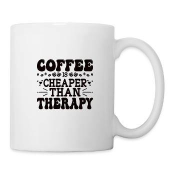 Kaffee Sarkasmus Freunde Glück Freude Cappuccino - Tasse - Weiß - Rechts