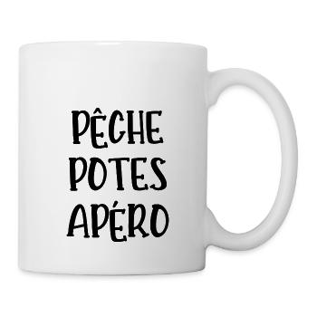 pêche potes apéro - Mug blanc - blanc - Droite