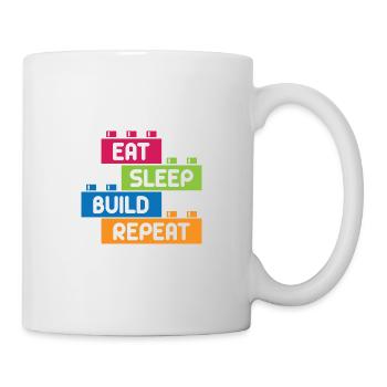 Drôle de citation Retro Eat Sleep Build Toy Goat - Mug blanc - blanc - Droite