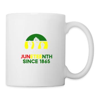 Freier seit 1865 mit Pan African Flag für Juneteen - Tasse - Weiß - Rechts