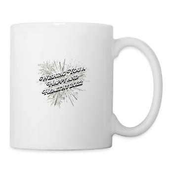 Ich wünsche Ihnen eine glückliche und gesunde 2022 - Tasse - Weiß - Rechts