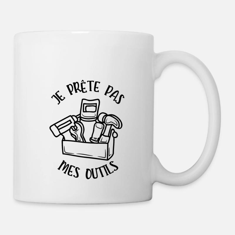 je prête pas mes outils - Mug blanc - blanc