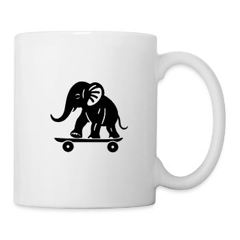 Elephant Skateboard - vector version - Mug - white - Right