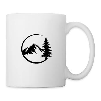Bergwald Silhouette - Tasse - Weiß - Rechts