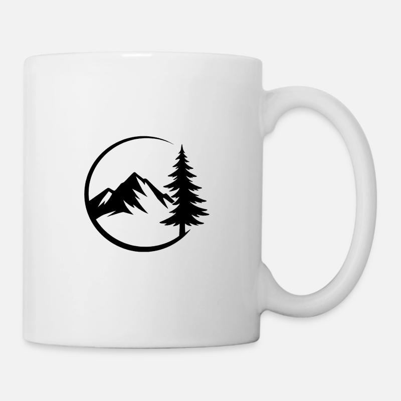 Silhouette de forêt de montagne - Mug blanc - blanc