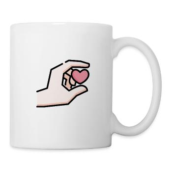 Hand with heart gift idea - Mug - white - Right