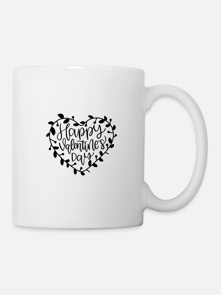Fichier de coupe SVG Happy Valentine s Day - Mug blanc - blanc
