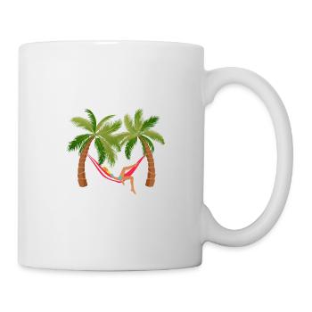 girl hammock vacation palm tree sleep sleeps nap hu - Mug - white - Right