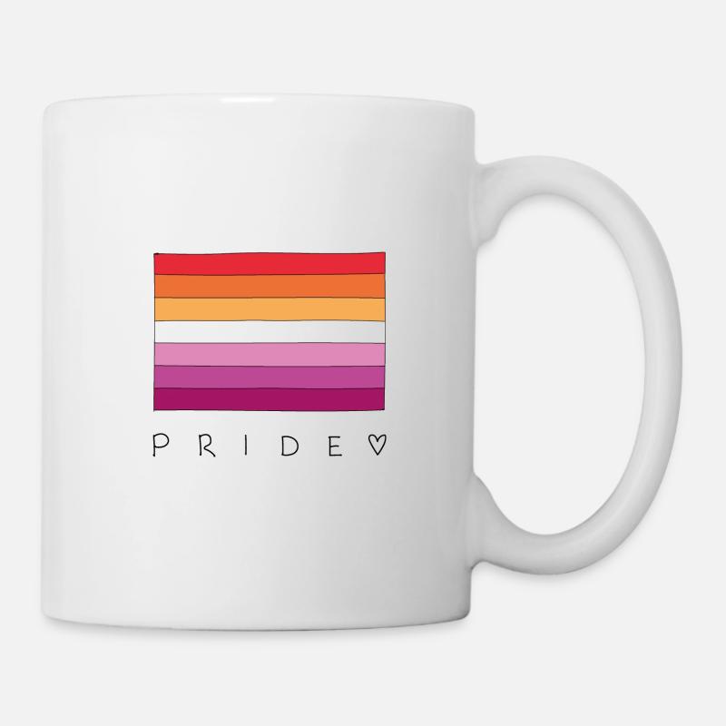 Nouveau drapeau de fierté lesbienne - Mug blanc - blanc