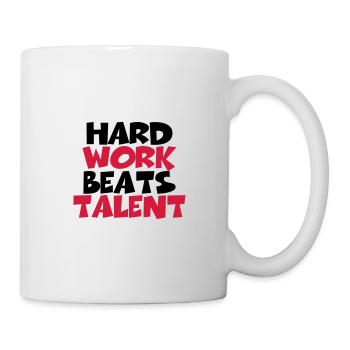 Hard work beats talent - Mug - white - Right