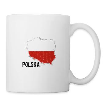 Poland Map Flag Outline - Mug - white - Right