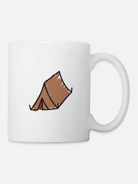 Zelt - Tasse - Weiß