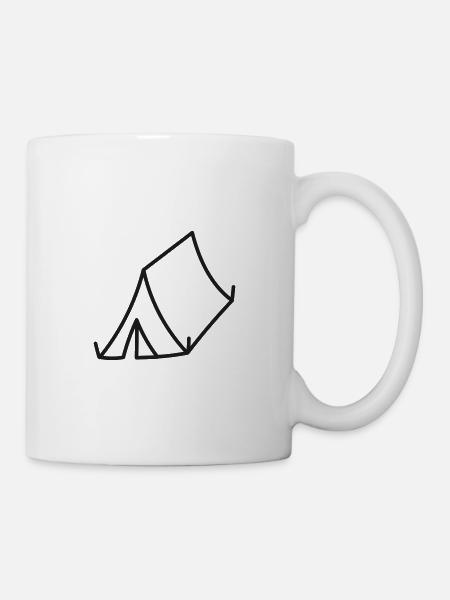 Zelt - Tasse - Weiß