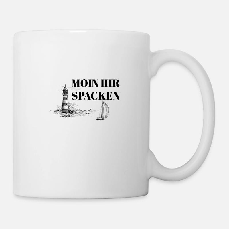 Moin Ihr Spacken Segeln Leuchtturm Geschenk - Tasse - Weiß
