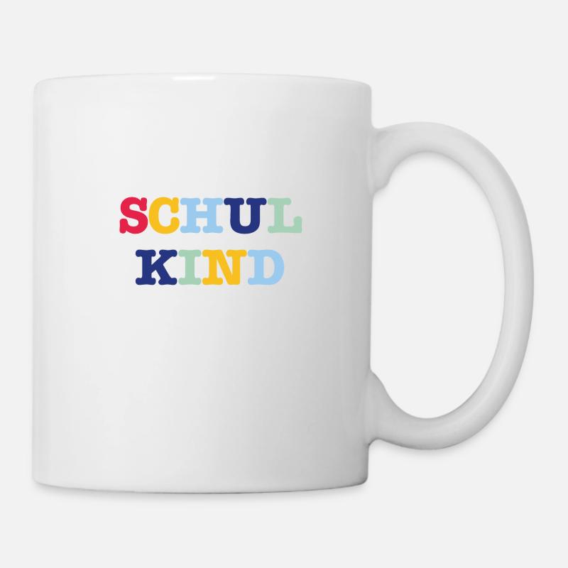 Lettrage d’écolier coloré - Mug blanc - blanc