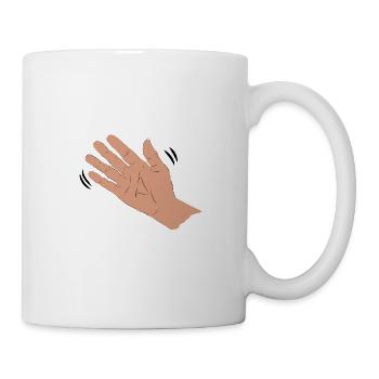 Le signe de la main dans la couleur, idée de cadeau pour dire au revoir - Mug blanc - blanc - Droite