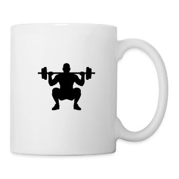 Hanteln Mann Silhouette - Tasse - Weiß - Rechts