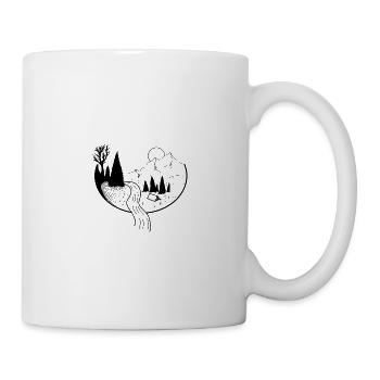 Nature mountains river camping - Mug - white - Right